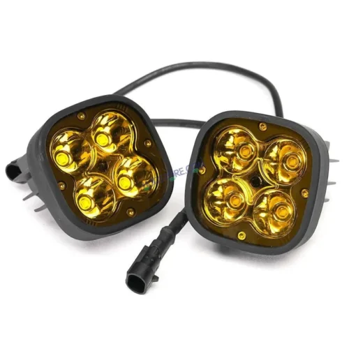 HJG Original 4 LED CREE 60W Fog Light Auxiliary Light For All Motorcycles With Yellow Filter Cap (2 Pcs)