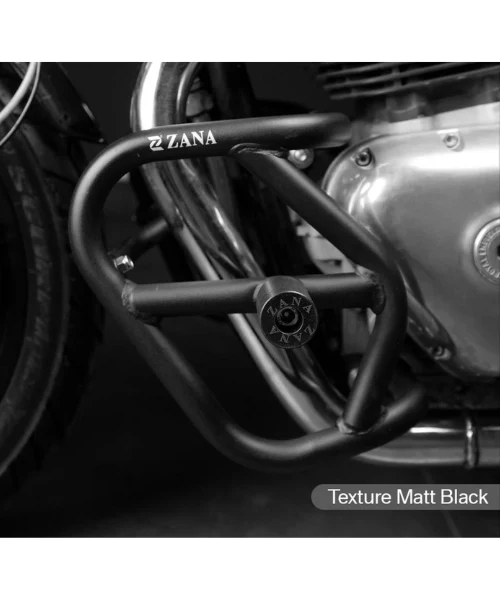 Zana Crash Guard Mild Steel With Slider Texture Matt Black GT & Interceptor 650 - Image 3