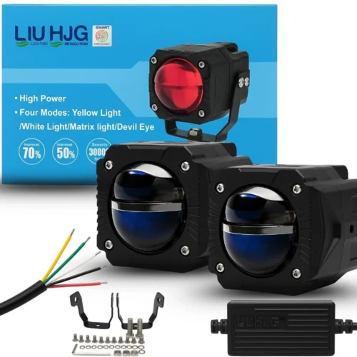 HJG Gorilla Fog Light with Wiring Harness Kit Combo Dual Lens 120W