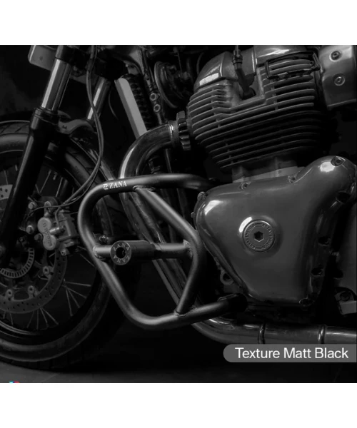 Zana Crash Guard Mild Steel With Slider Texture Matt Black GT & Interceptor 650 - Image 2