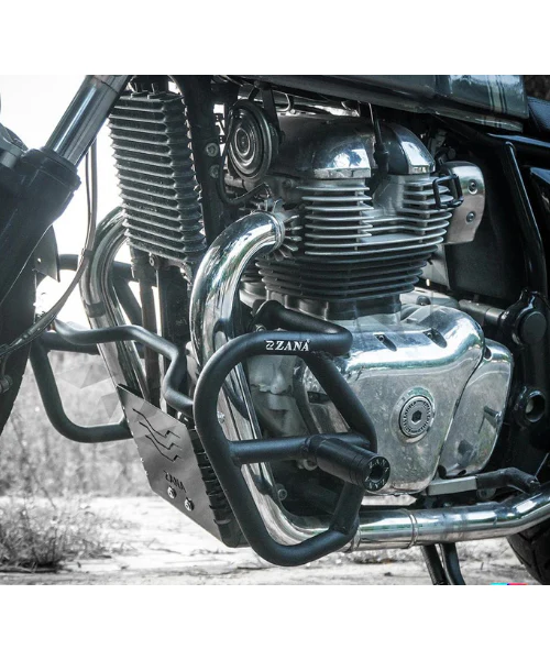 Zana Crash Guard Mild Steel With Slider Texture Matt Black GT & Interceptor 650