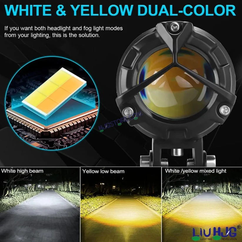 HJG Mercedes Mini Y Lens Fog Light Ultra Wide White/Yellow (2*20W = 40W Total) with Wiring Harness Kit - Image 13