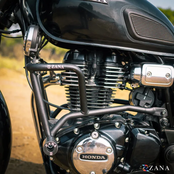 Zana Crash Guard With Slider Texture Matt Black CB350/CB350 RS - Image 3