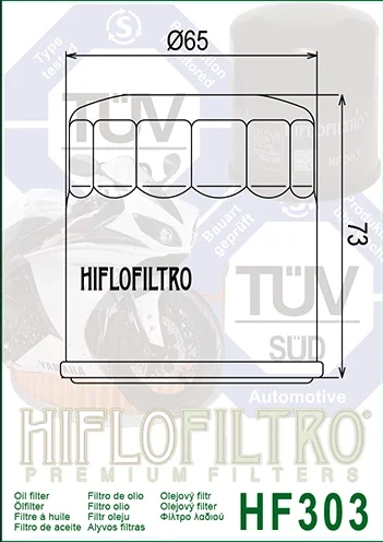 Hiflofiltro HF303 Premium Motorcycle Spin-On Oil Filter - Image 2
