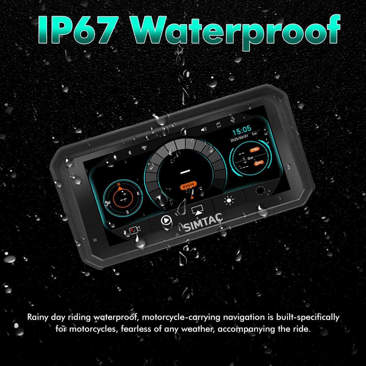 Simtac M3T 5-Inch Quick-Detachable Motorcycle Smart Navigation System (with TPMS) - Image 2