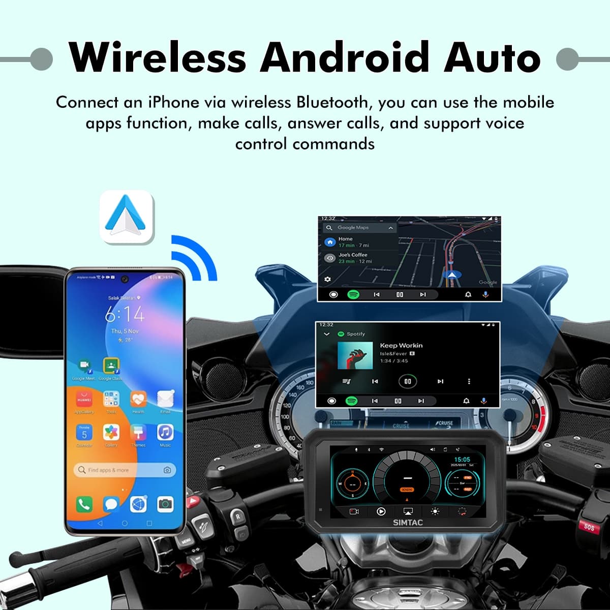 Simtac M3T 5-Inch Quick-Detachable Motorcycle Smart Navigation System (with TPMS) - Image 9