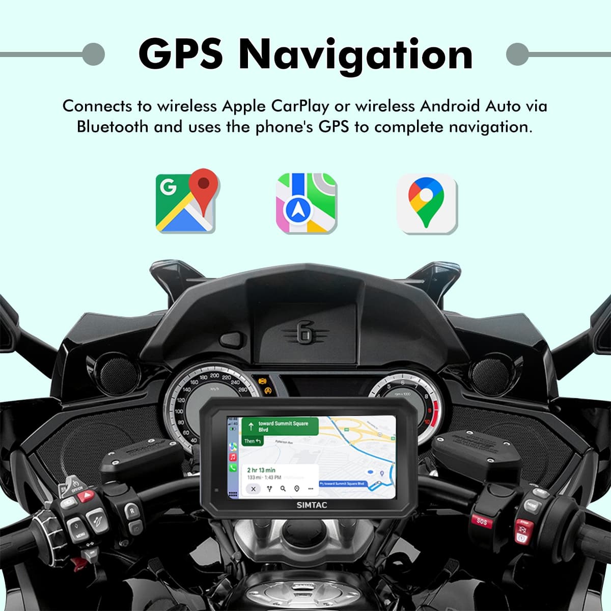 Simtac M3T 5-Inch Quick-Detachable Motorcycle Smart Navigation System (with TPMS) - Image 8
